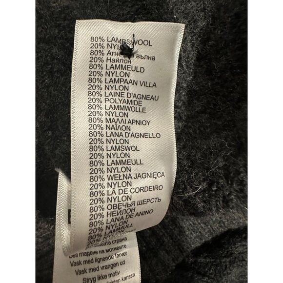 Ben Sherman Charcoal Gray Lambswool Mock Neck Pullover Cableknit Sweater XL - Picture 7 of 9